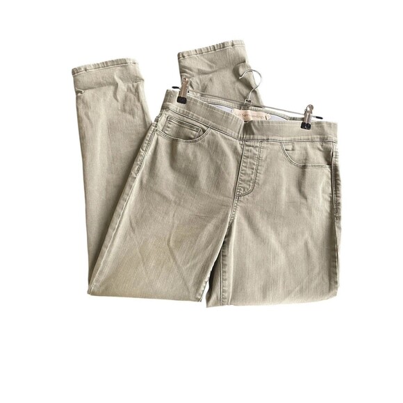 Soft Surroundings Ultimate Denim Pull‎ On Waist Relaxed Jeans Olive Green Medium - Picture 1 of 13